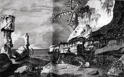 Monuments on Easter Island, from Voyages of Captain Cook, 1774 by Robert Benard